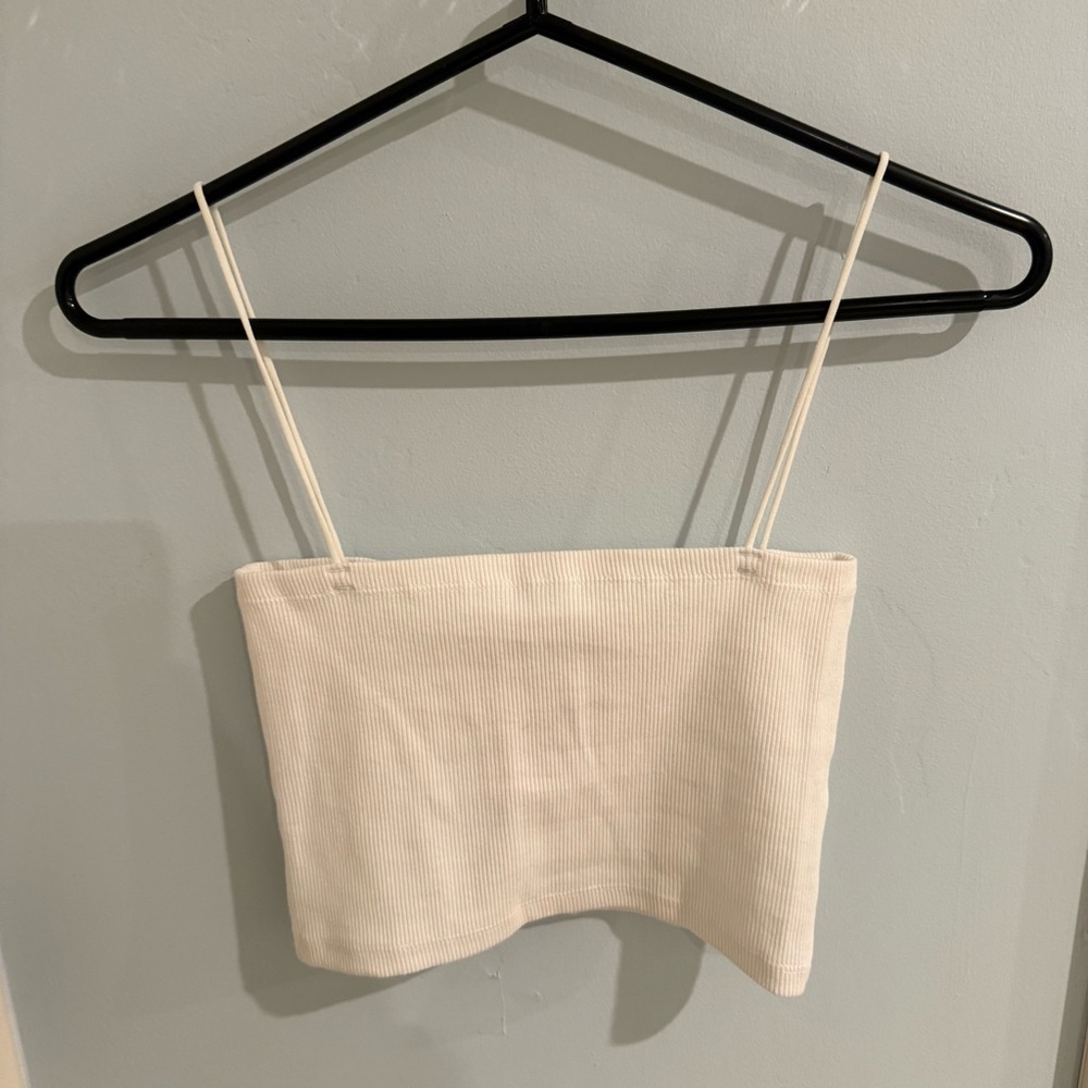 Zara Cream Ribbed Camisole Top